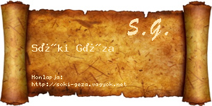 Sóki Géza névjegykártya