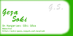 geza soki business card