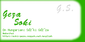 geza soki business card